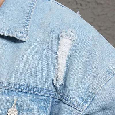 폴리에스터솜 과장 데님은 스트리트웨어 우연한 승차 재킷을 입힙니다